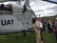 Photo of a helicopter at Weeks Elementary