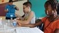 Children working at a desk