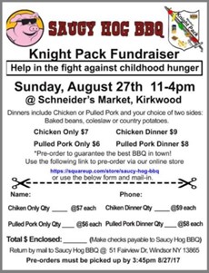 Knight Pack Saucy Hog fundraiser flyer image