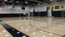 Empty Windsor basketball gymnasium