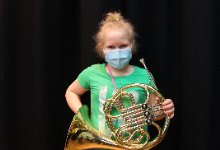 Cassie Groome Holding French Horn