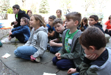 Children sitting on the ground