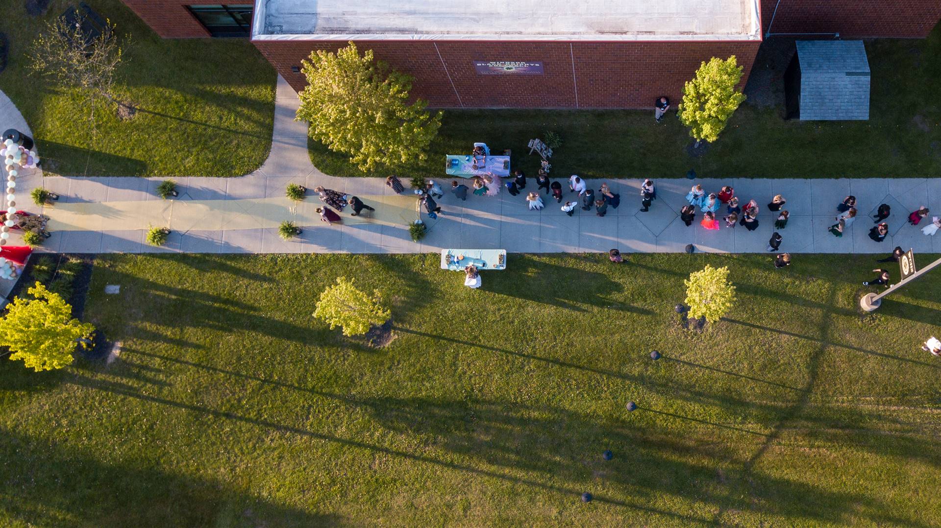 Arial view of WCHS during Prom